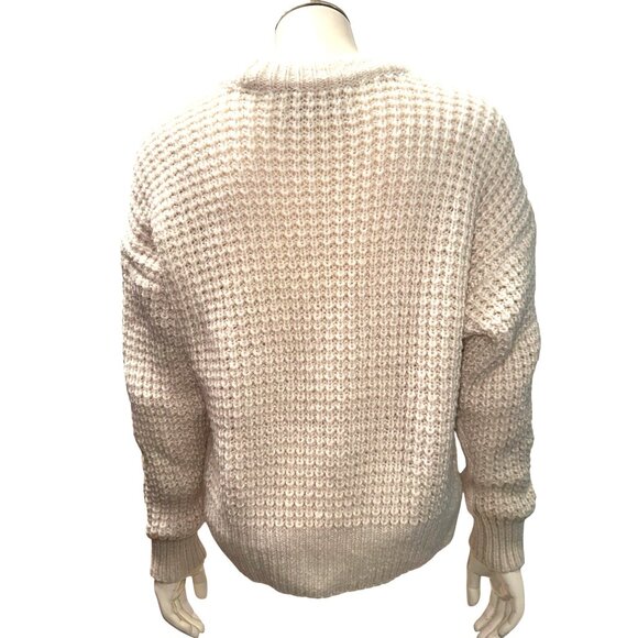 Abercrombie Fitch Small Cream Textured Pullover Sweater Winter Cozy Core - Picture 5 of 9